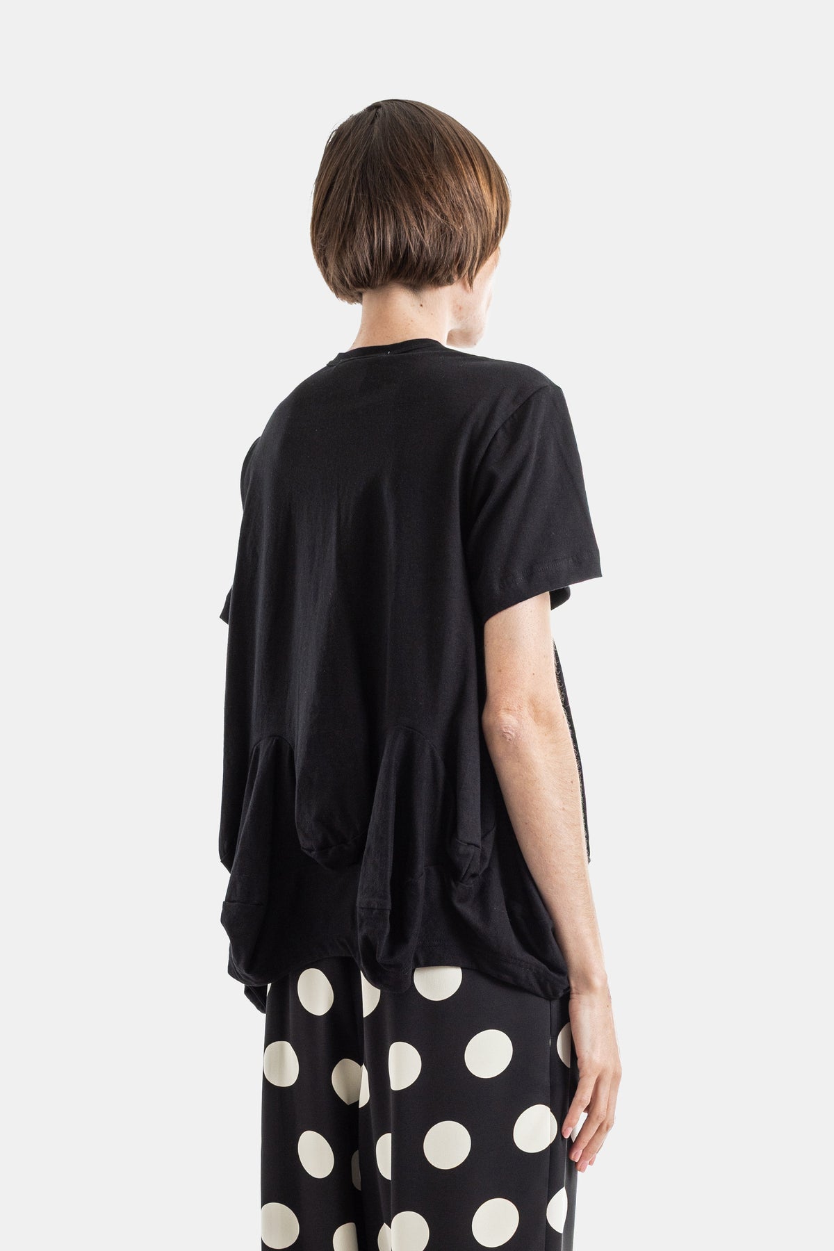 T-shirt à Poches Drapées Noir