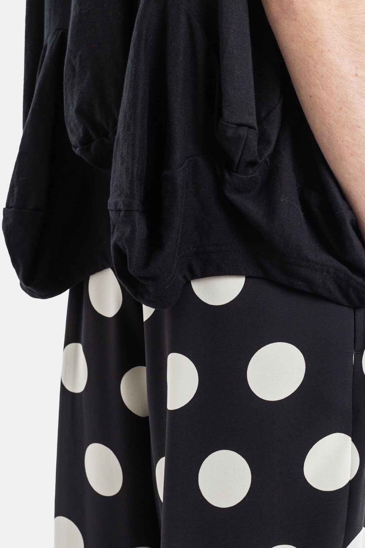 T-shirt à Poches Drapées Noir