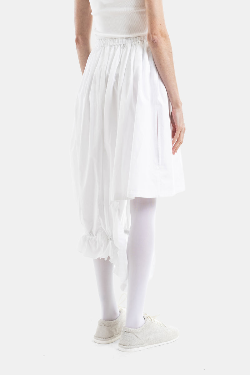 Asymmetric Draped Volume Skirt with Ruched Orb