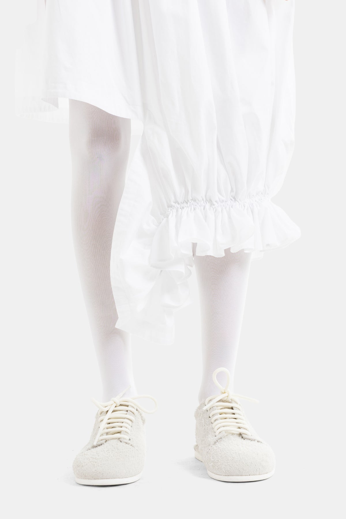 Asymmetric Draped Volume Skirt with Ruched Orb