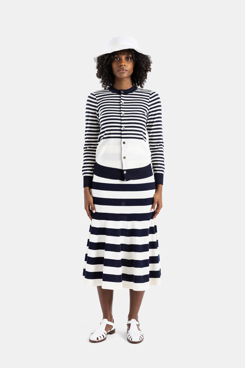 Navy x White Striped Short Dress