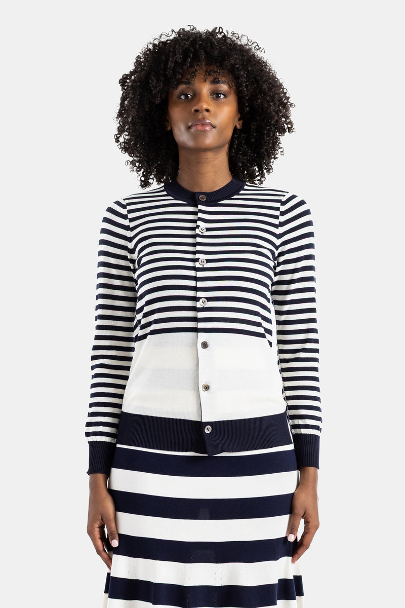 Navy x White Striped Short Dress