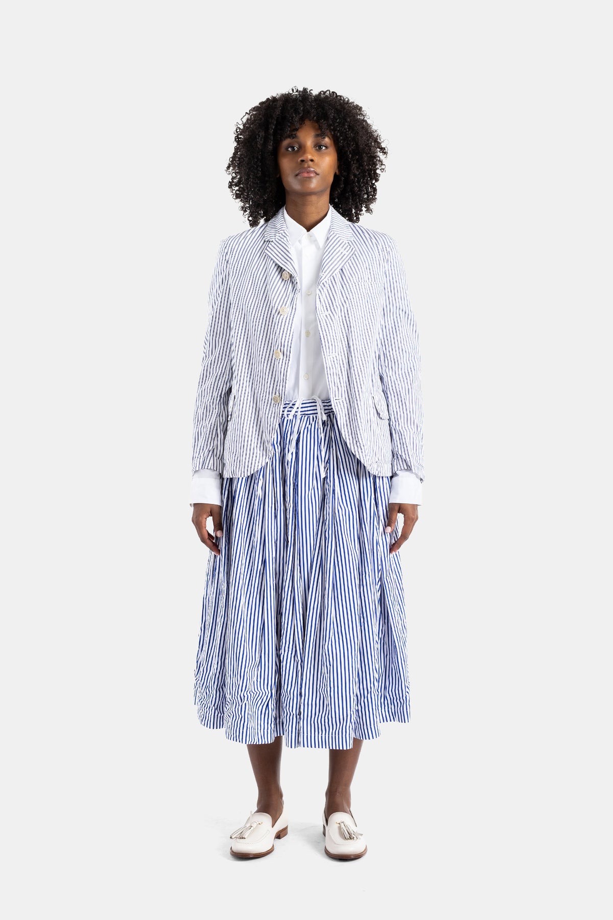 Veste blazer à rayures bleues