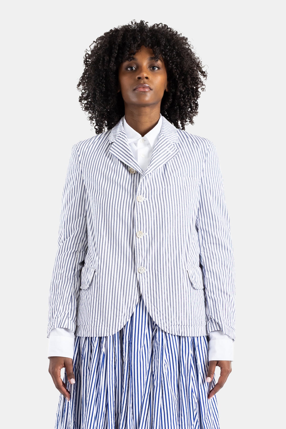 Veste blazer à rayures bleues