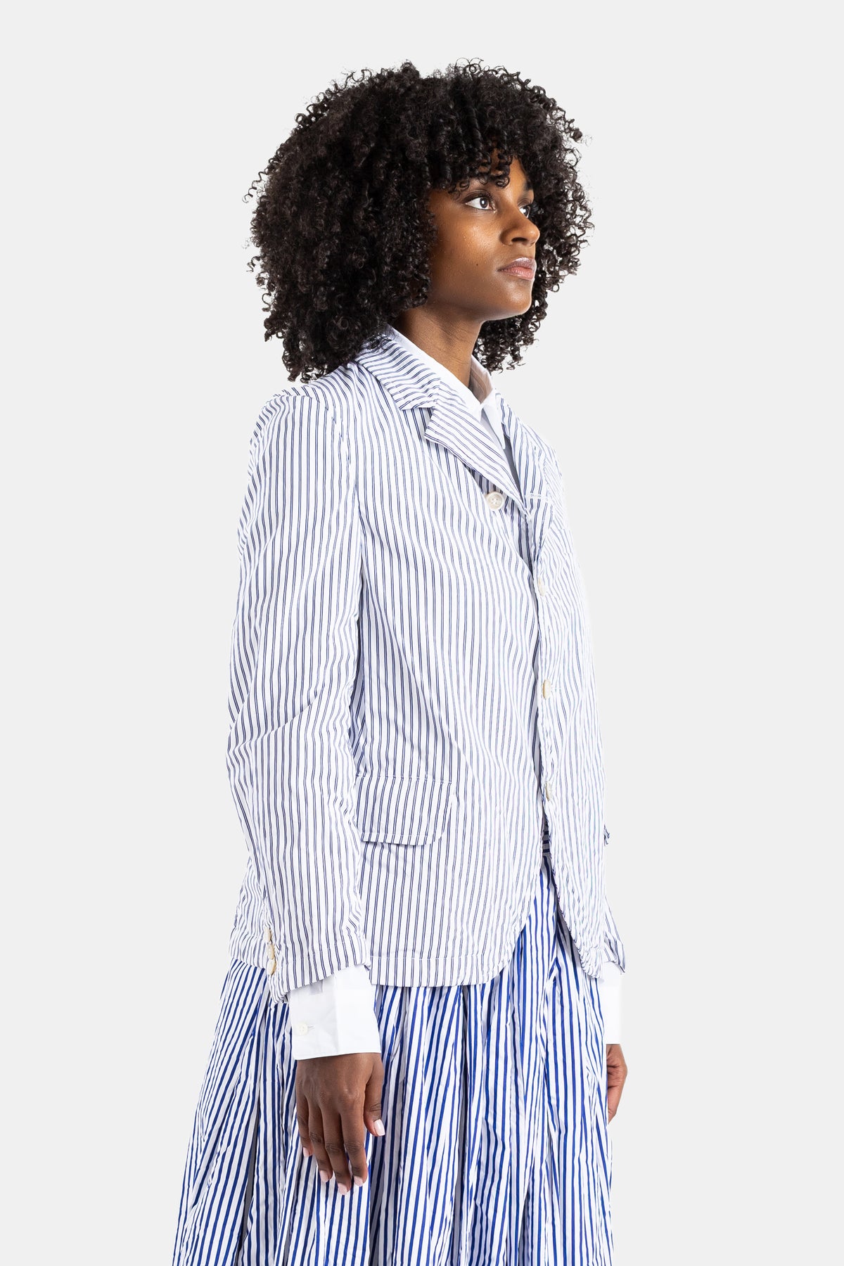 Veste blazer à rayures bleues