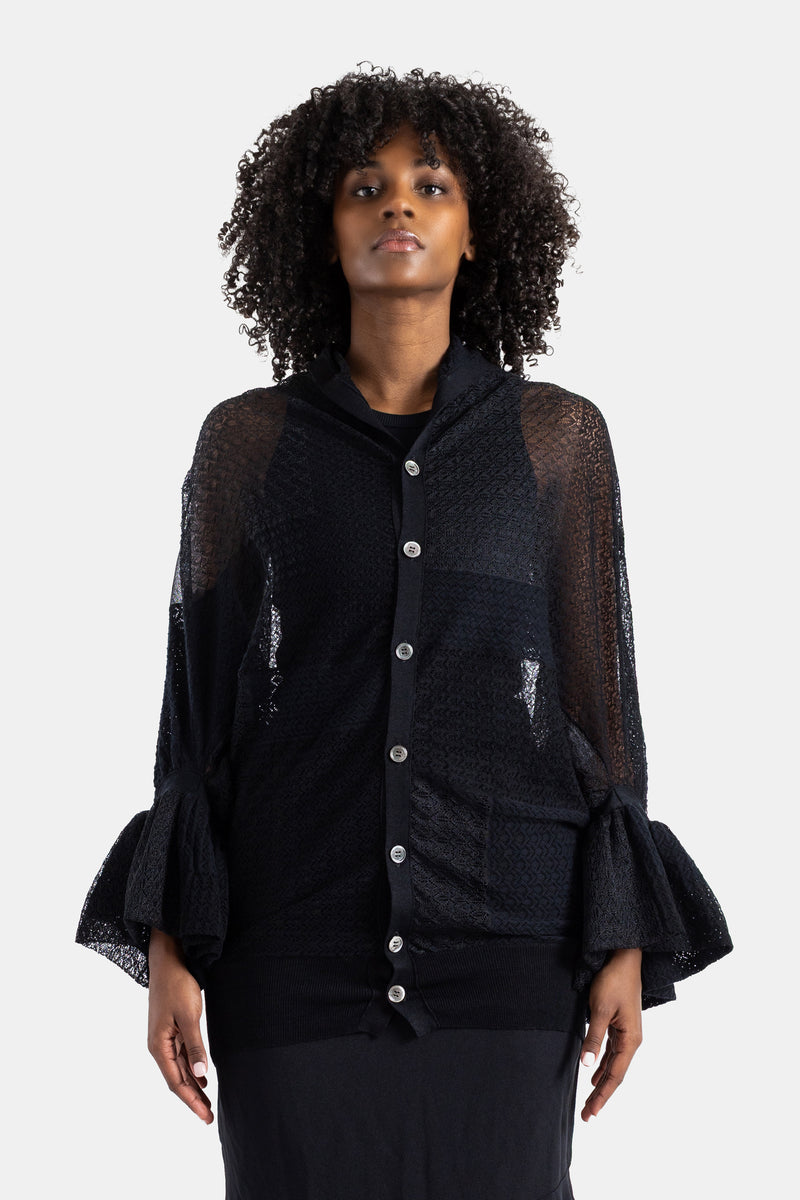 Embroidered long black dress