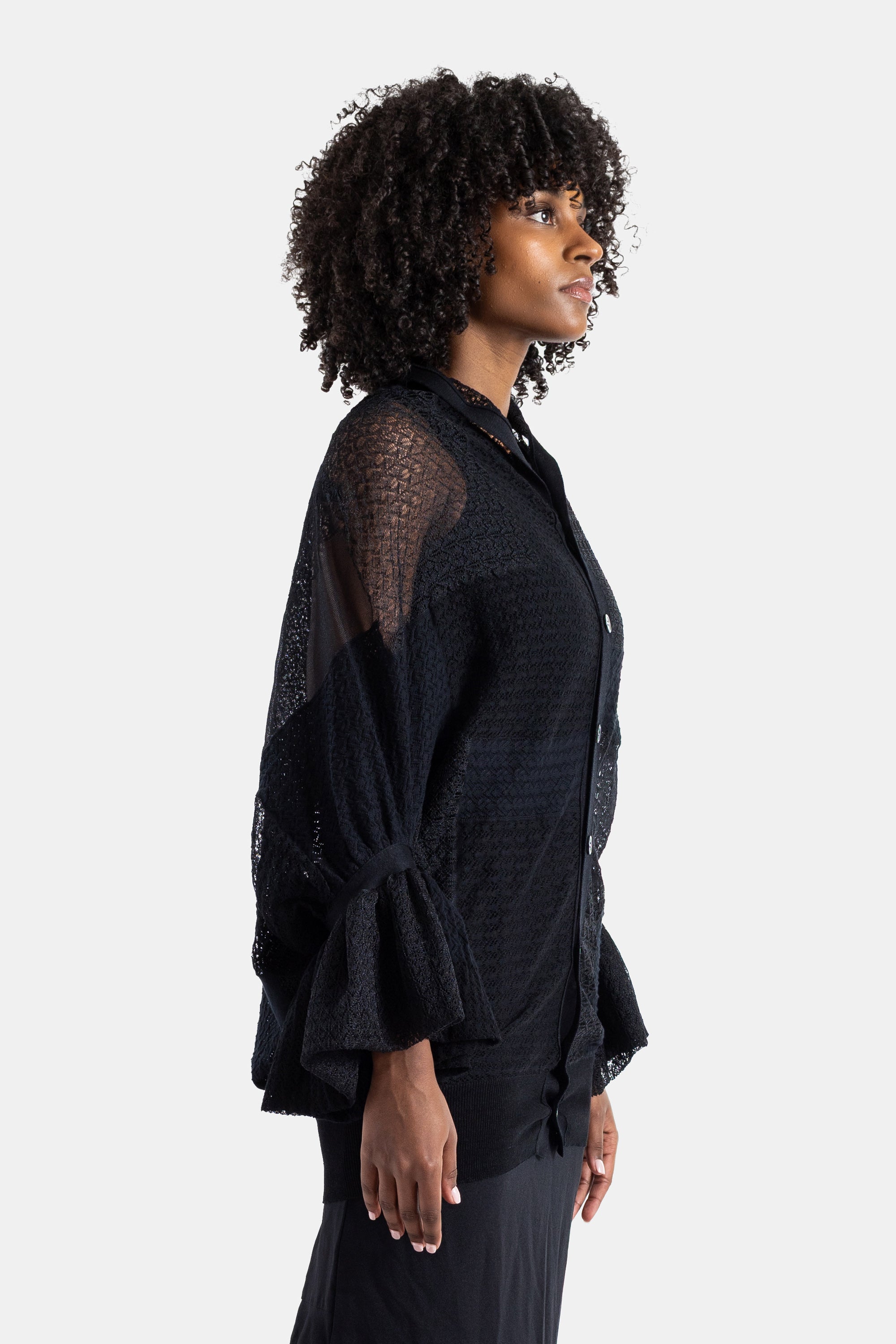 Junya Watanabe Patchwork Black Lace Cardigan | Actuel B