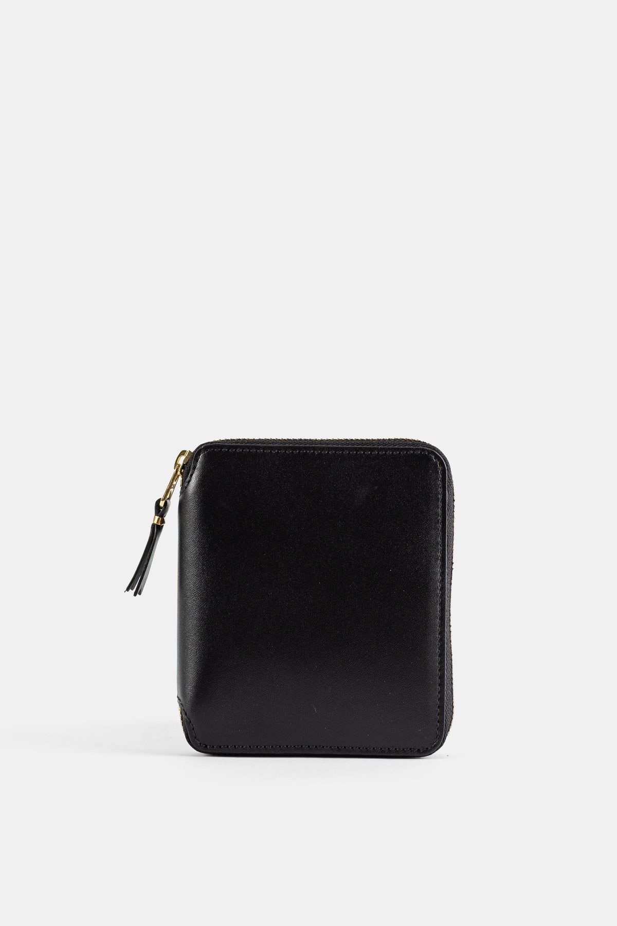 Portefeuille Moyen Zippé en Cuir Noir