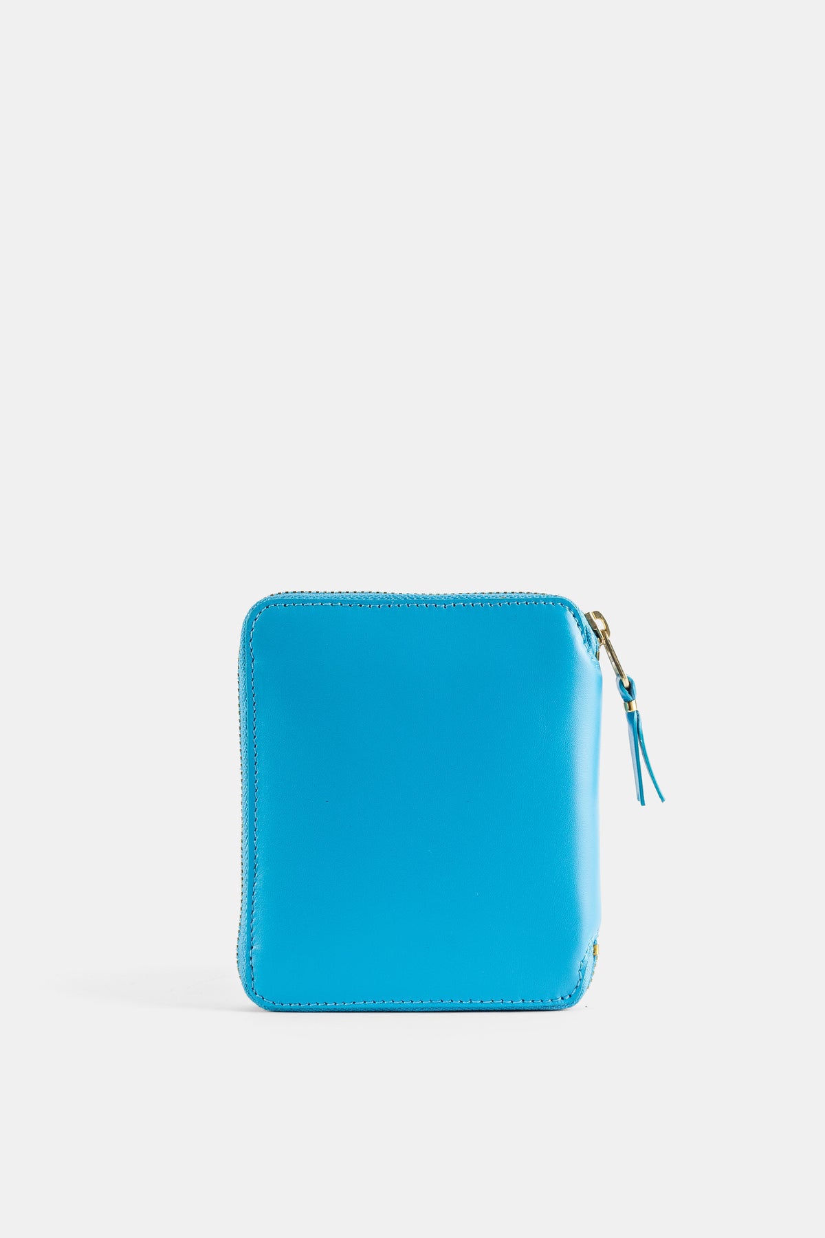 Portefeuille Moyen Zippé en Cuir Bleu