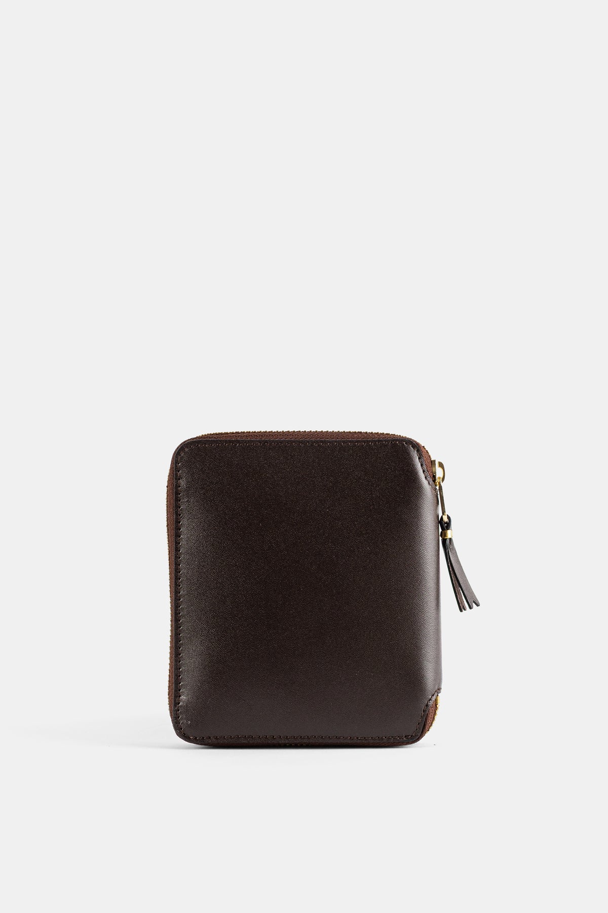 Portefeuille Moyen Zippé en Cuir Marron