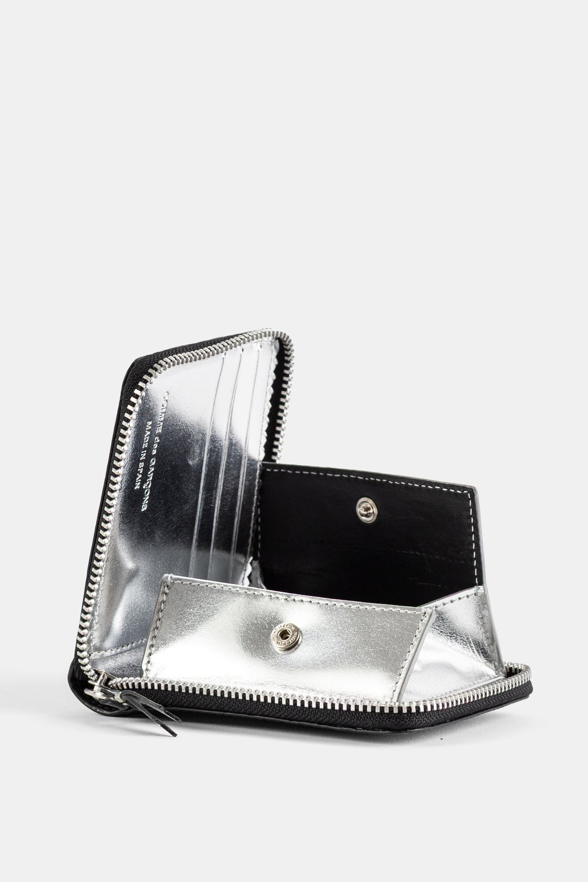 Portafoglio Quadrato Zip Mirror Inside Nero
