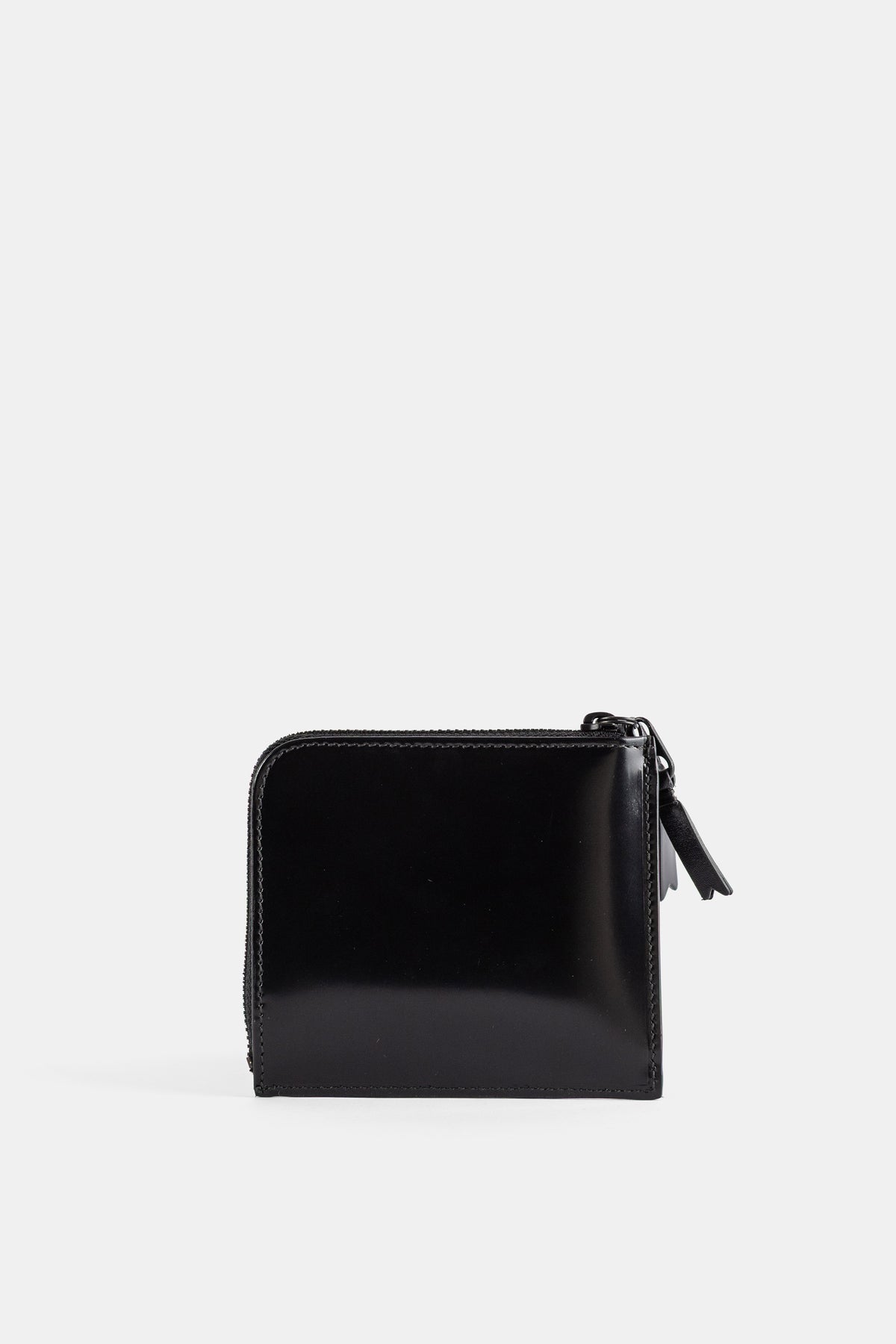 Porte-monnaie L-Zip à Multiples Tirettes en Cuir Noir