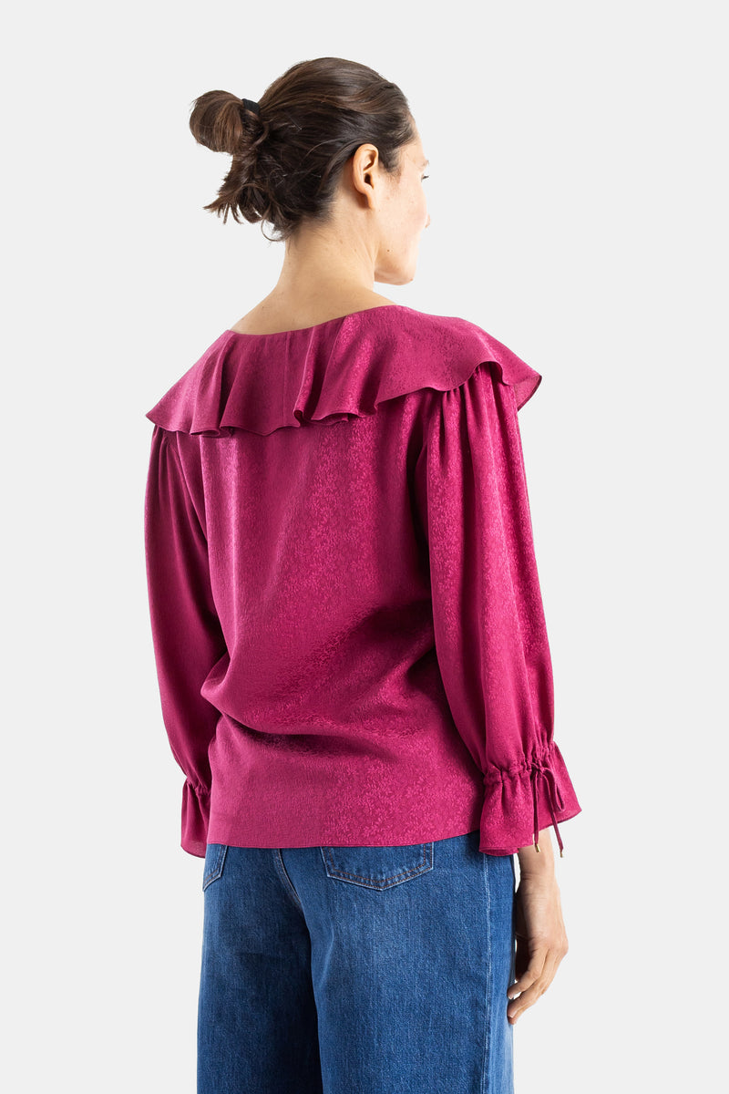 Fuchsia Ruffled Blouse