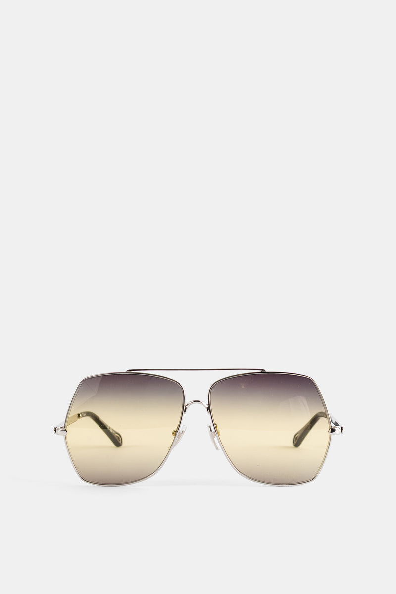 Lunettes de soleil aviateur oversize argentées