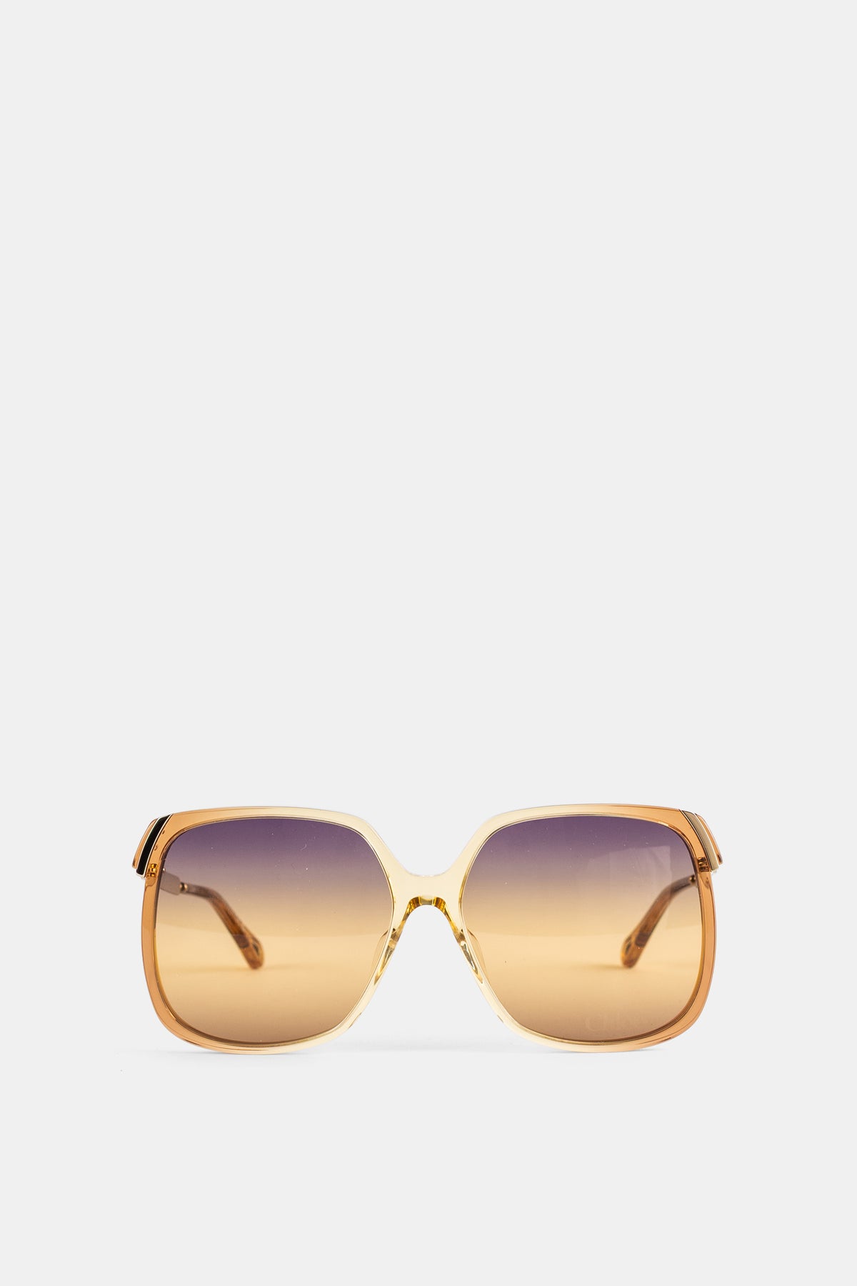 Lunettes de soleil carrées oversize ambre transparent