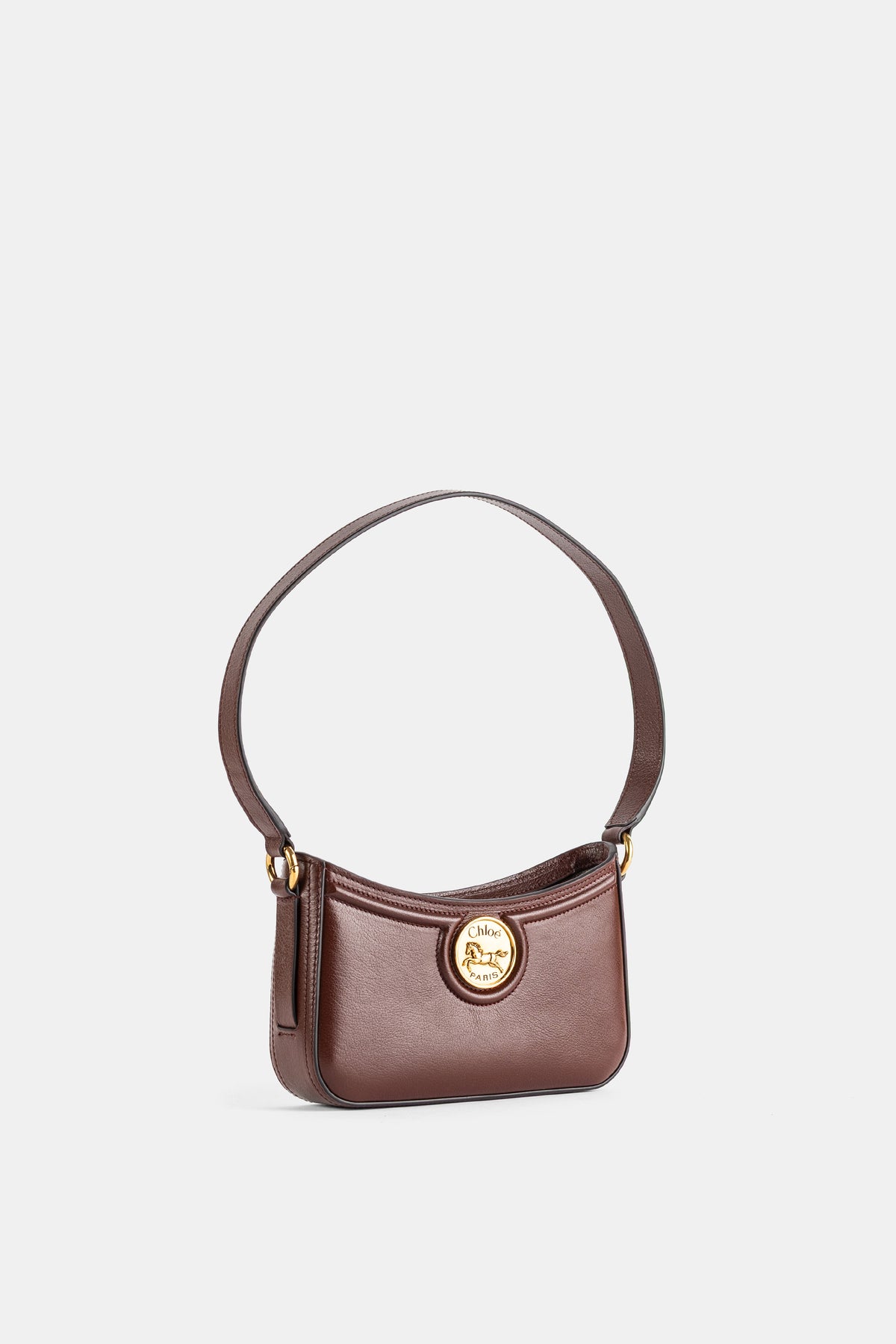 Mini sac épaule en cuir grainé Horse Medal marron