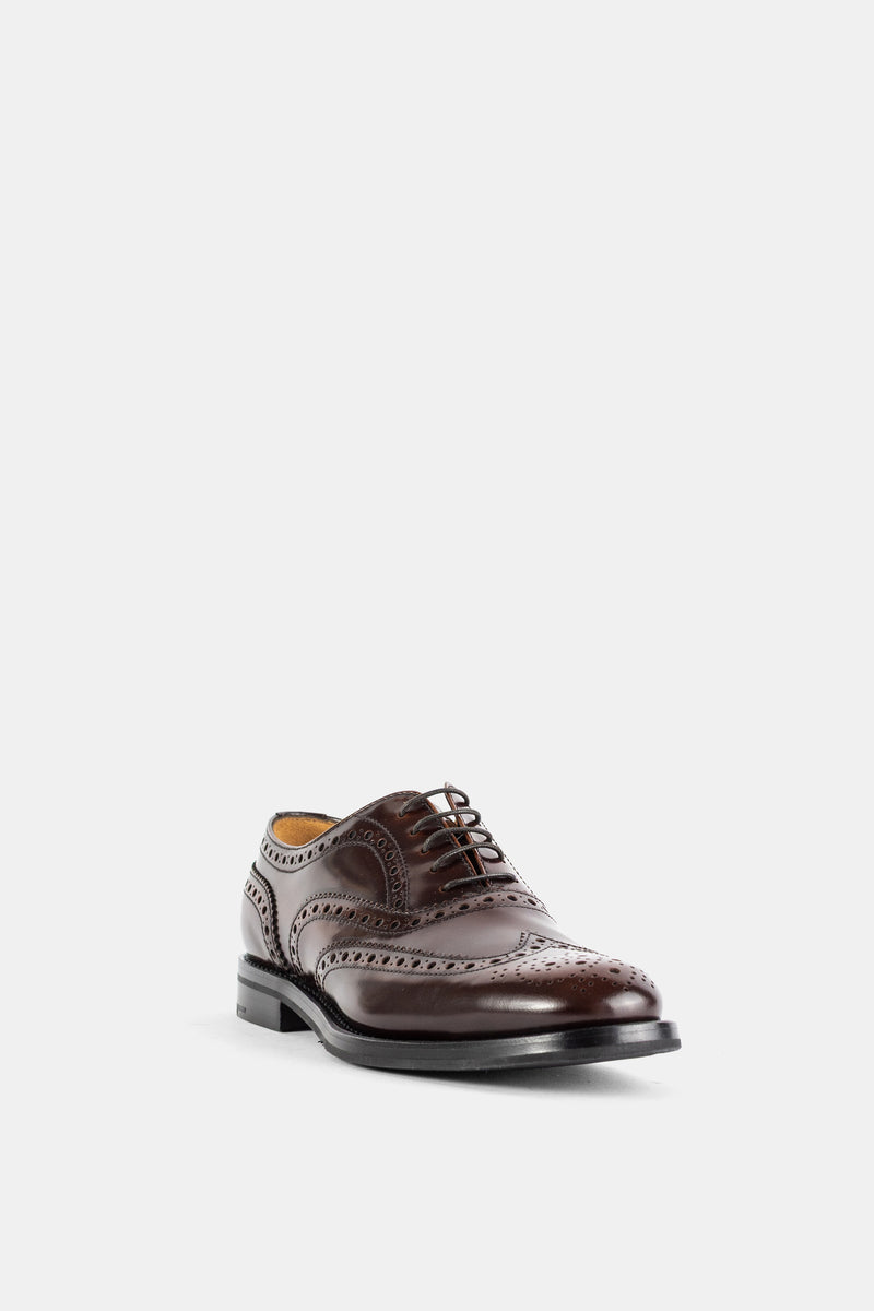 Burwood Full Brogue Oxford Polished Fumè Calfskin Tabac