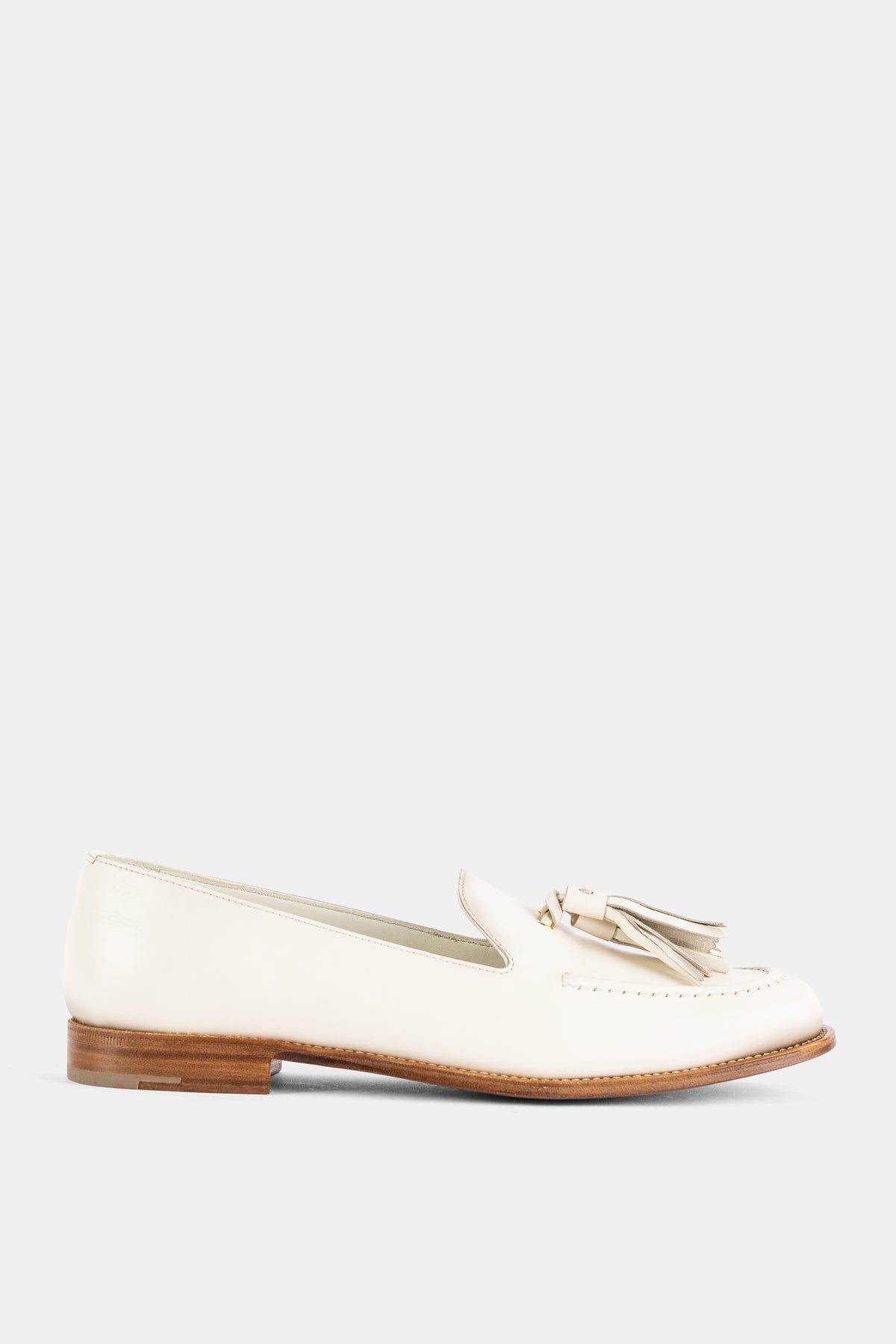 Church's loafer tassel cuir ivoire airbrushed semelle bois mocassin femme luxe SS26