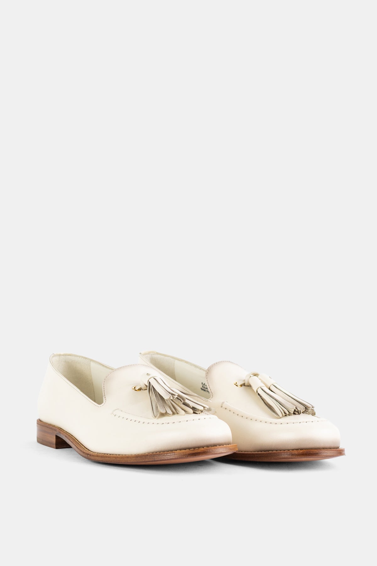 Loafer à glands en cuir airbrushed ivoire Calfskin Tassel
