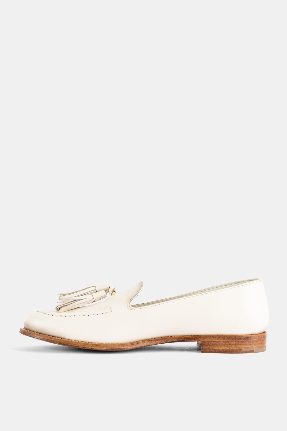 Loafer à glands en cuir airbrushed ivoire Calfskin Tassel