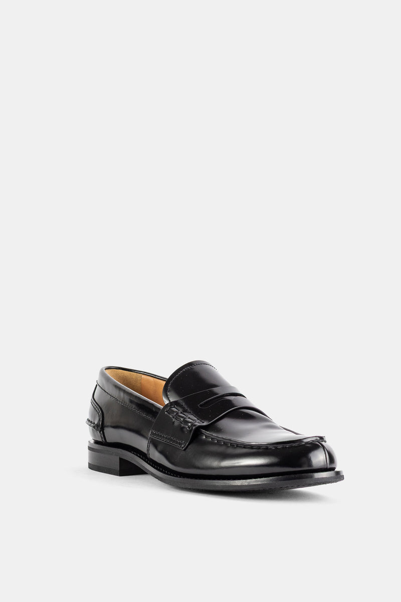 Pembrey W5 Penny Loafer Polished Fumè Calfskin Black