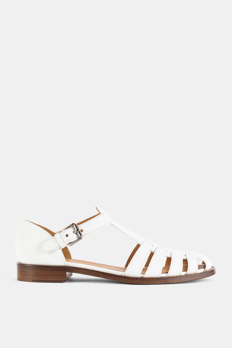 Kelsey Cage Sandal Prestige Calfskin White