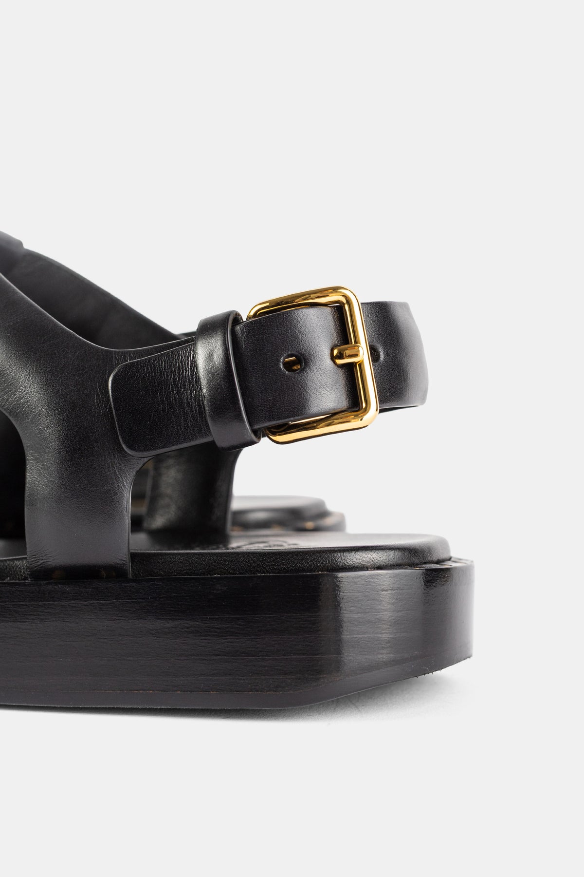 Fisherman Cage Sandal Polished Binder Leather Black