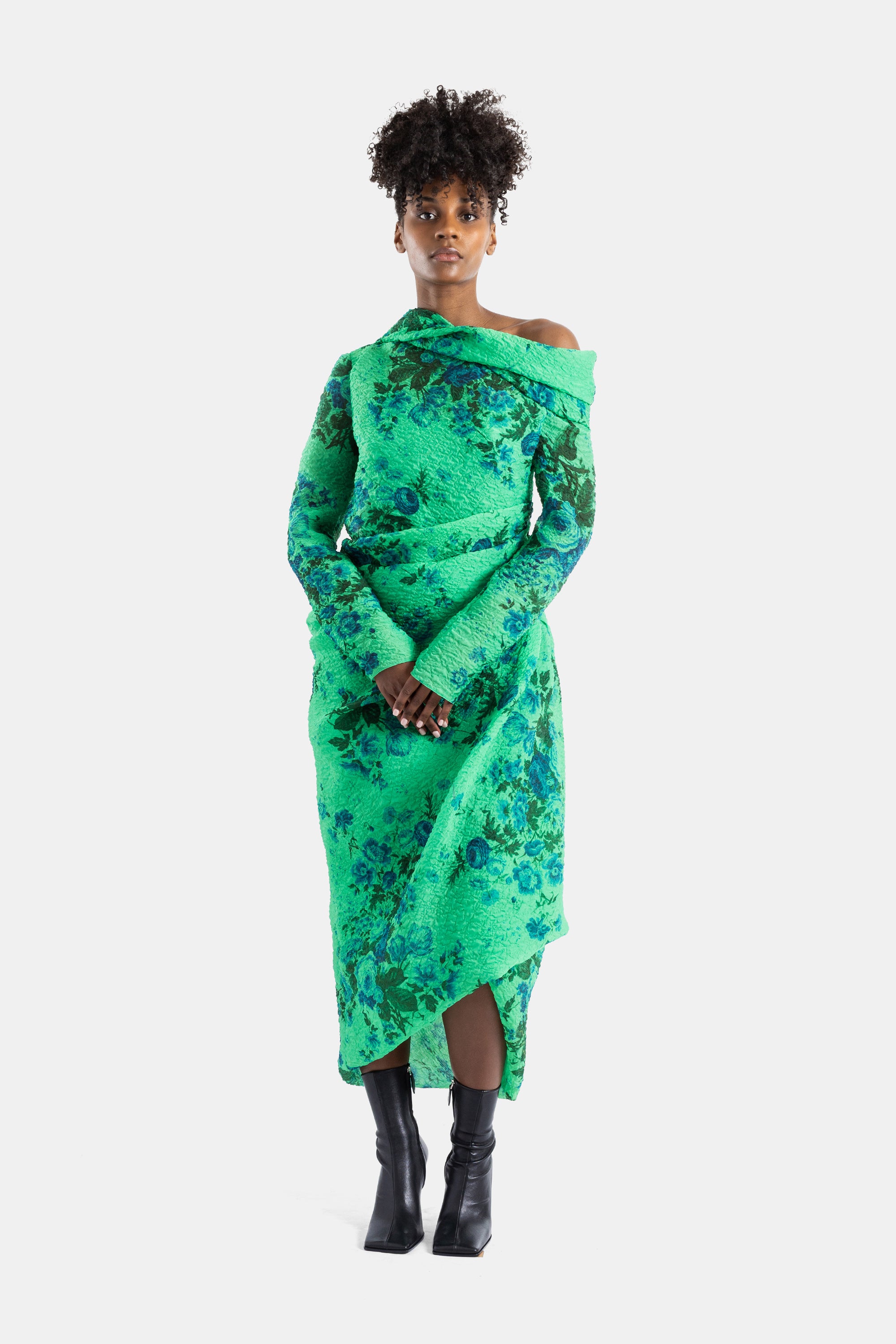 Erdem Sea Green Floral Linen Midi Pencil Dress | Actuel B