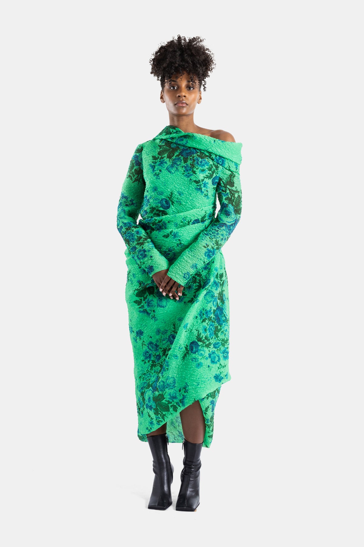 Erdem Sea Green Floral Linen Midi Pencil Dress