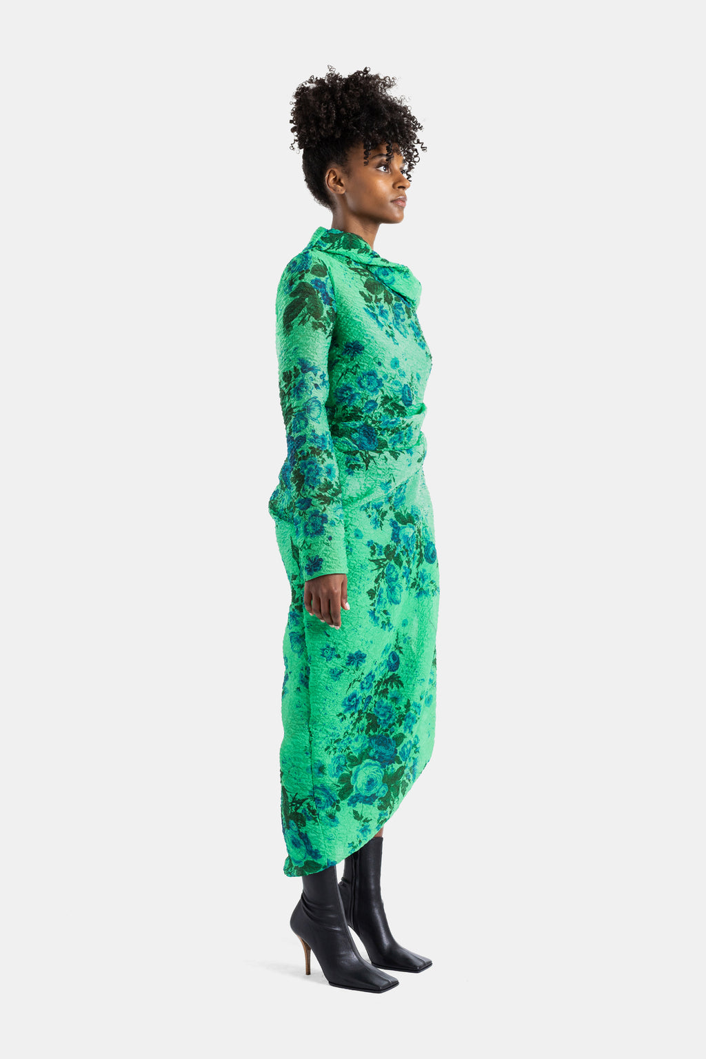 Erdem Sea Green Floral Linen Midi Pencil Dress