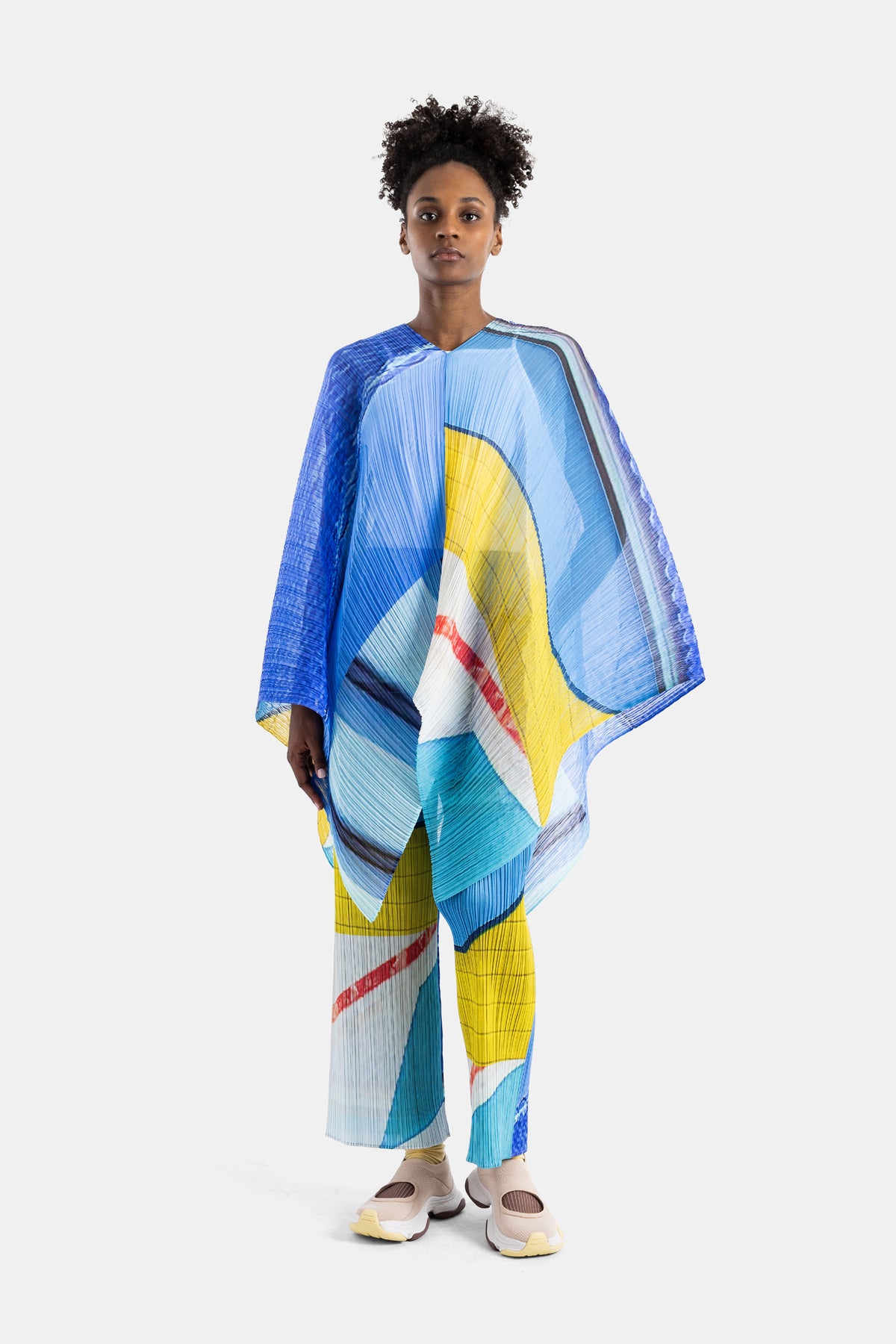 City Collage Madame-T Stole Blue/Yellow