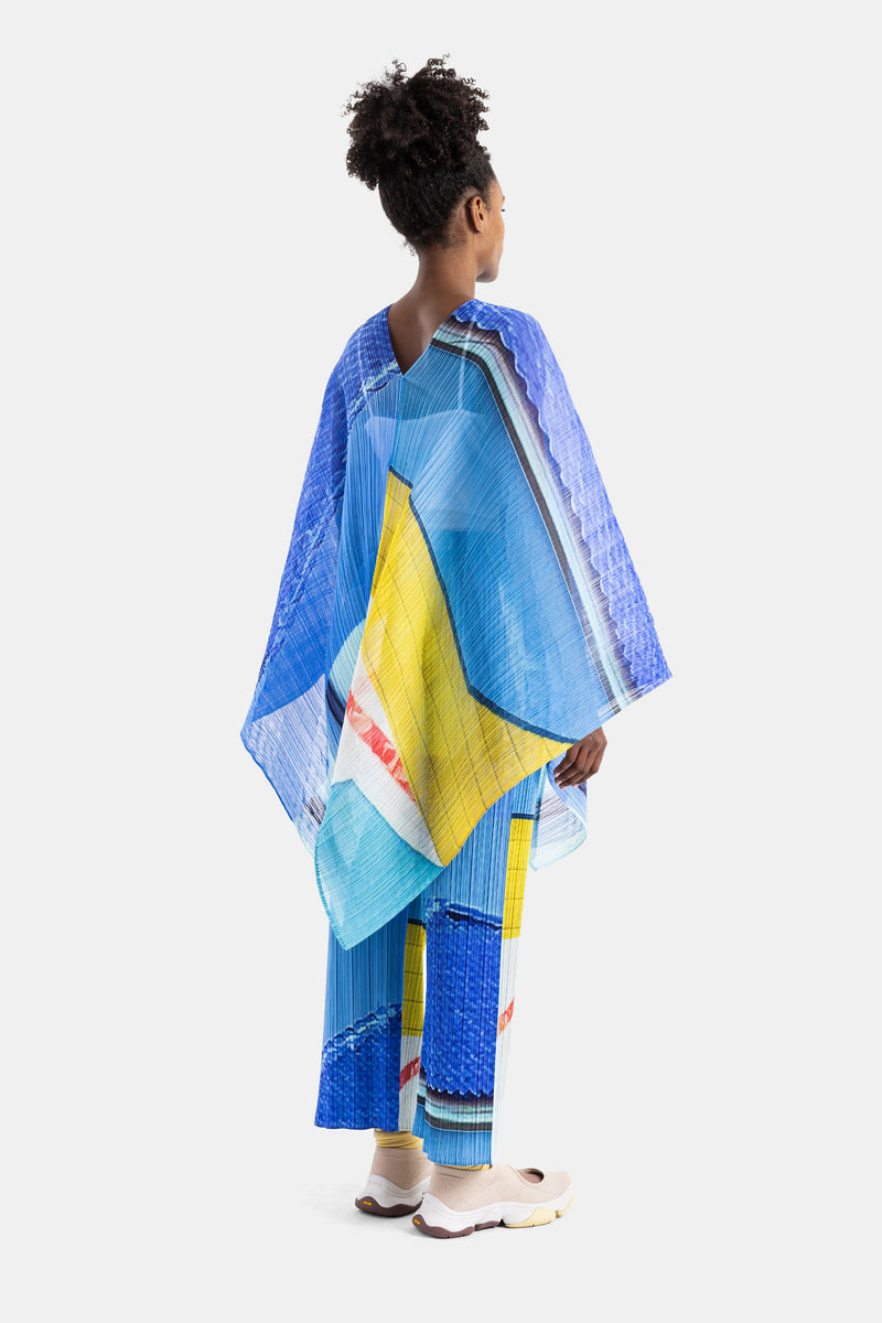 City Collage Madame-T Stole Blue/Yellow