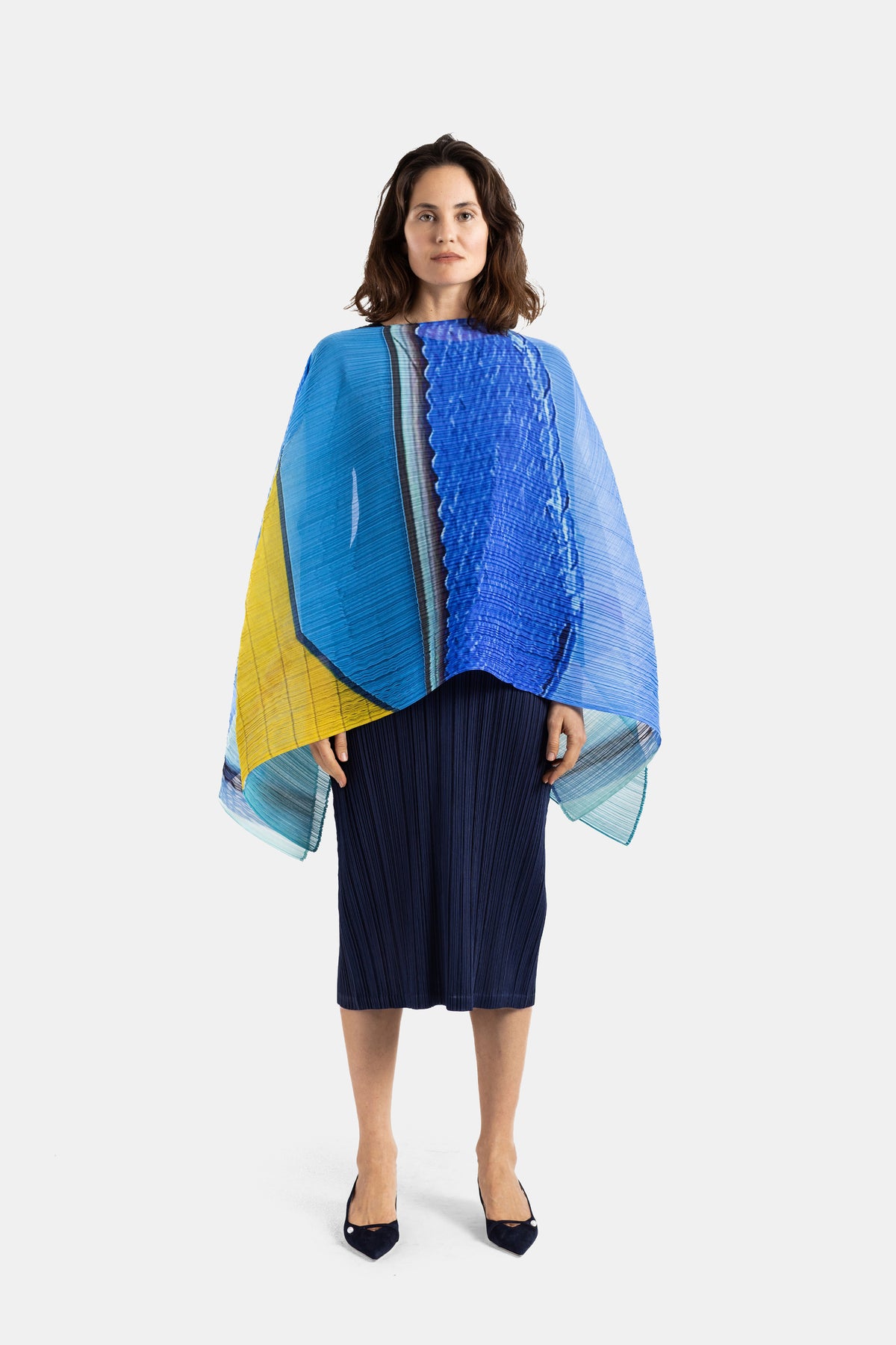 Stole City Collage Madame-T Bleu/Jaune