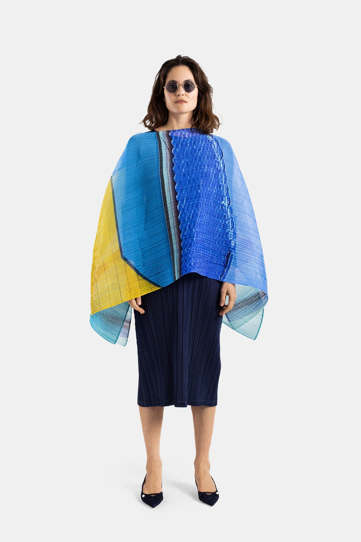 Stole City Collage Madame-T Bleu/Jaune