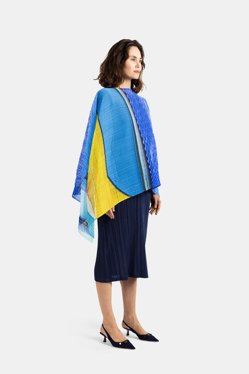 Stole City Collage Madame-T Bleu/Jaune