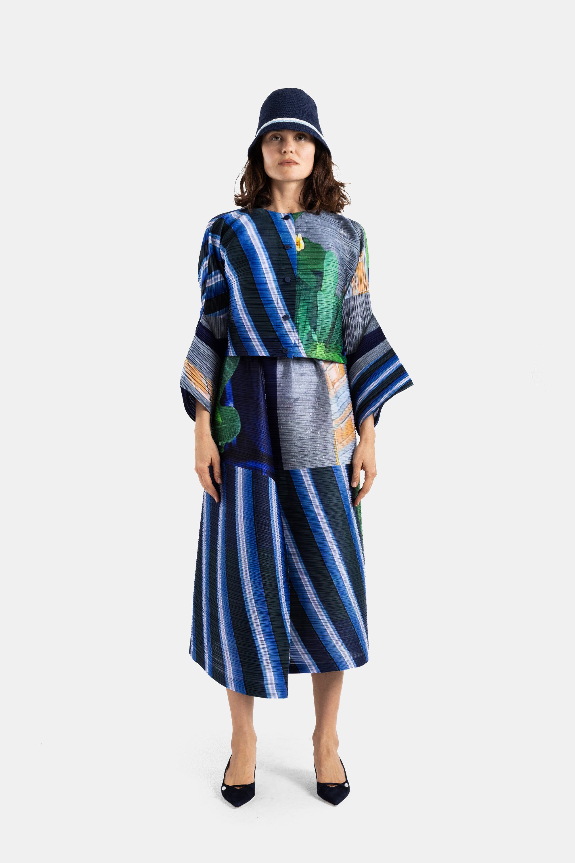 Pleats Please Issey Miyake Asymmetric Pleated Skirt | Actuel B