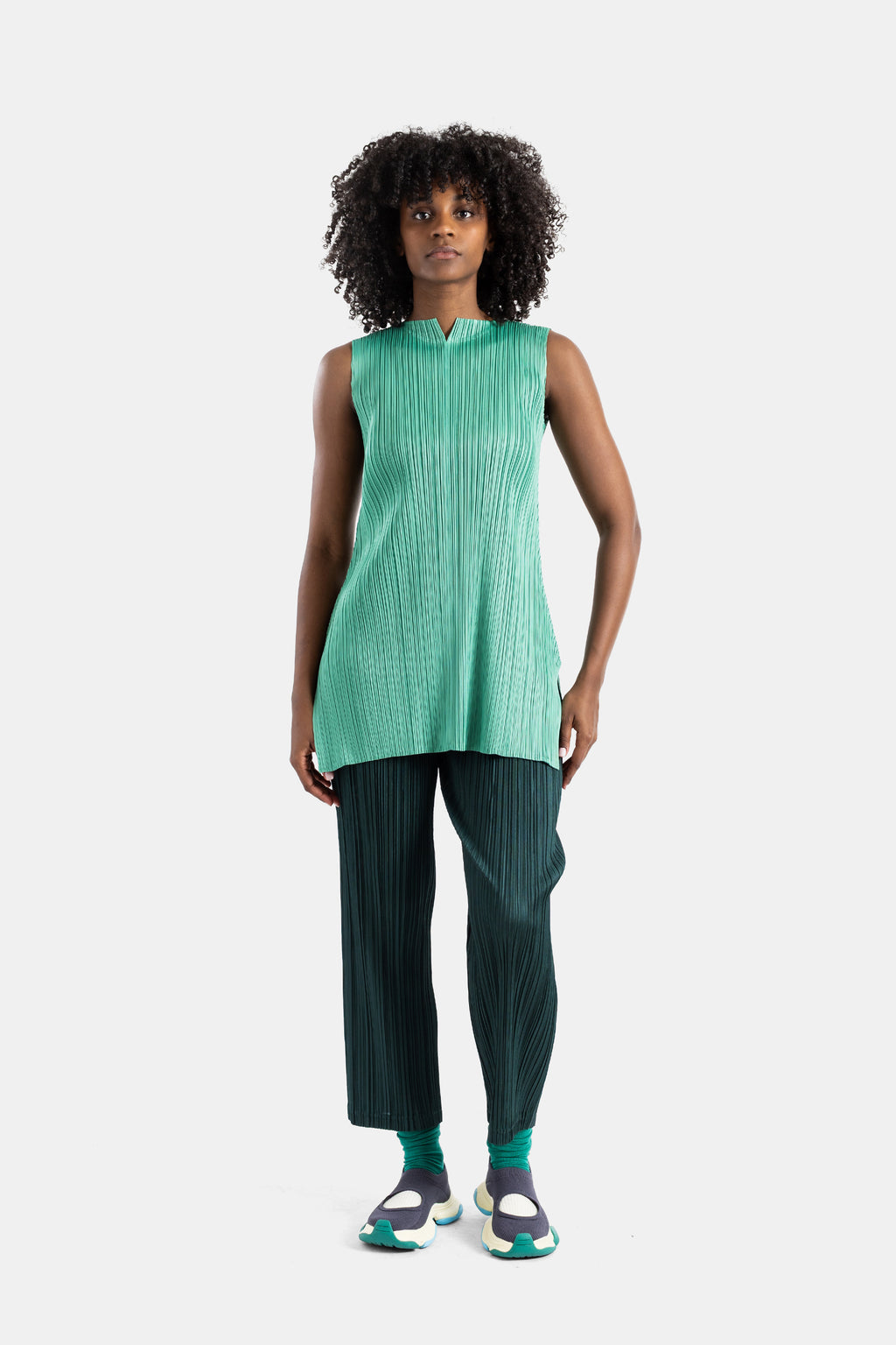 Monthly Colors プリーツチュニック グリーン Pleats Please Issey 