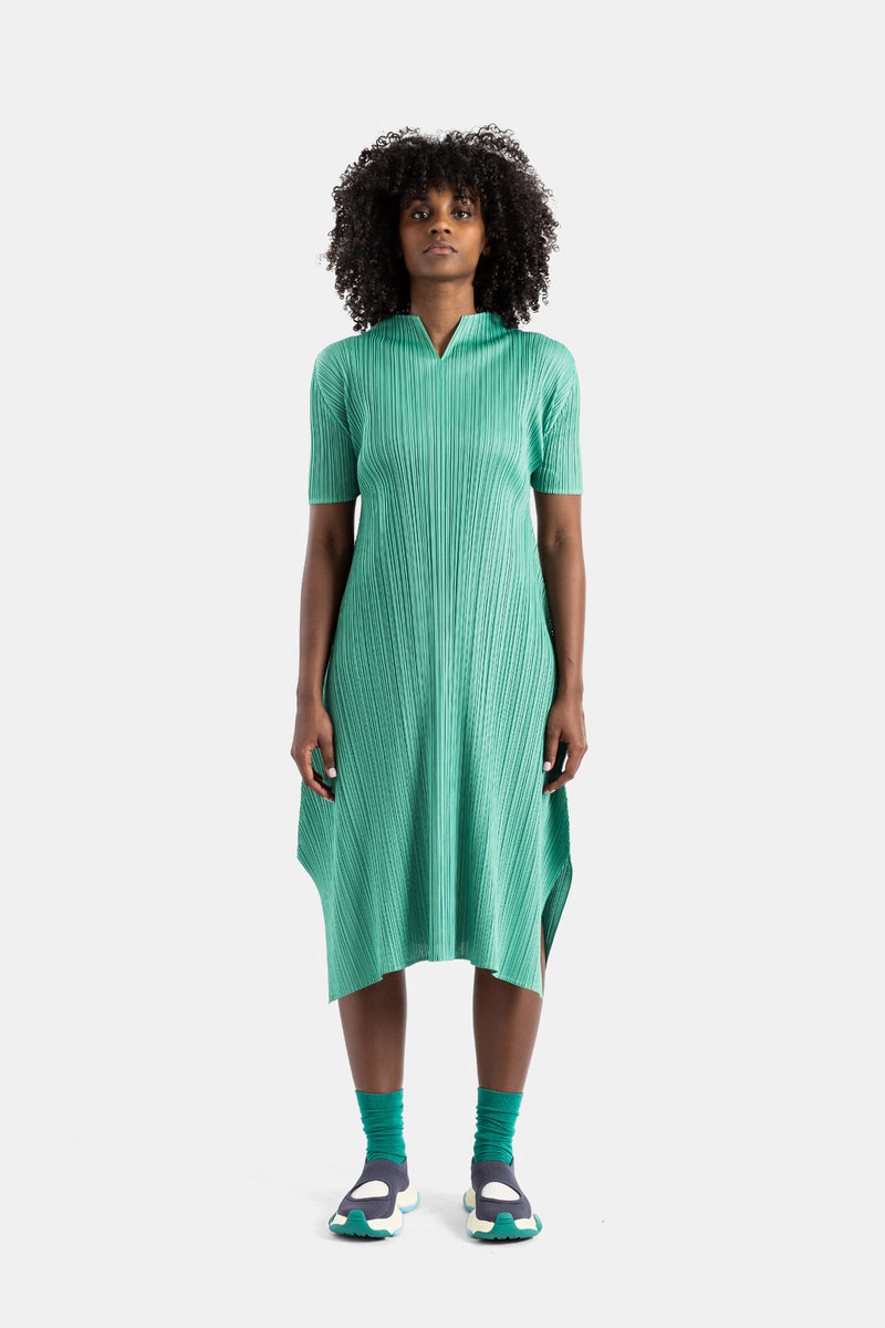 Green Pleated Monthly Colors Midi Dress Pleats Please Issey Miyake | Actuel B Green Pleated Monthly Colors Midi Dress Pleats Please Issey Miyake | Actuel B