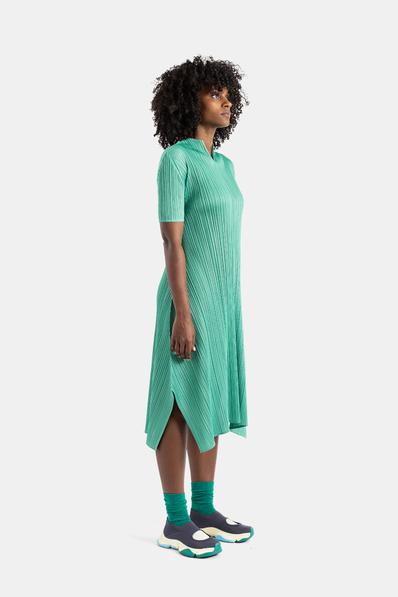 Green Pleated Monthly Colors Midi Dress Pleats Please Issey Miyake | Actuel B Green Pleated Monthly Colors Midi Dress Pleats Please Issey Miyake | Actuel B