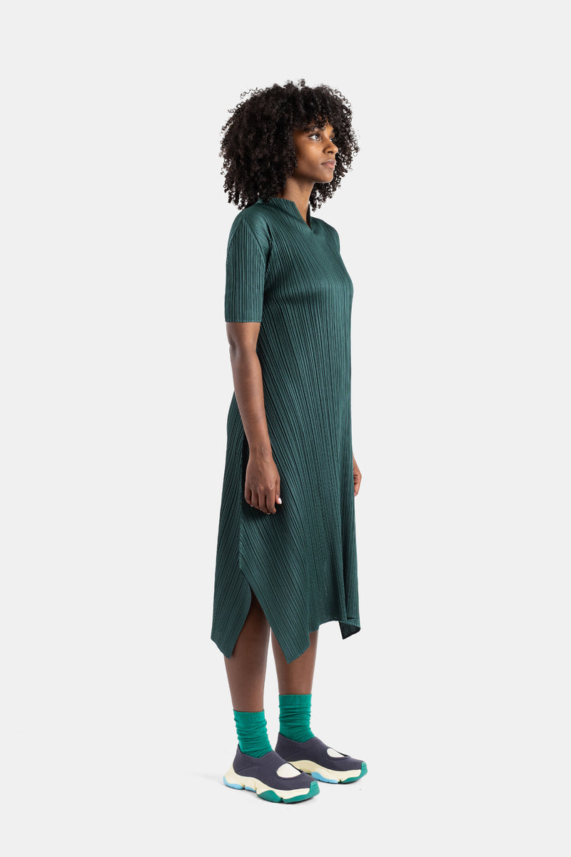 Robe midi Monthly Colors plissée vert sapin