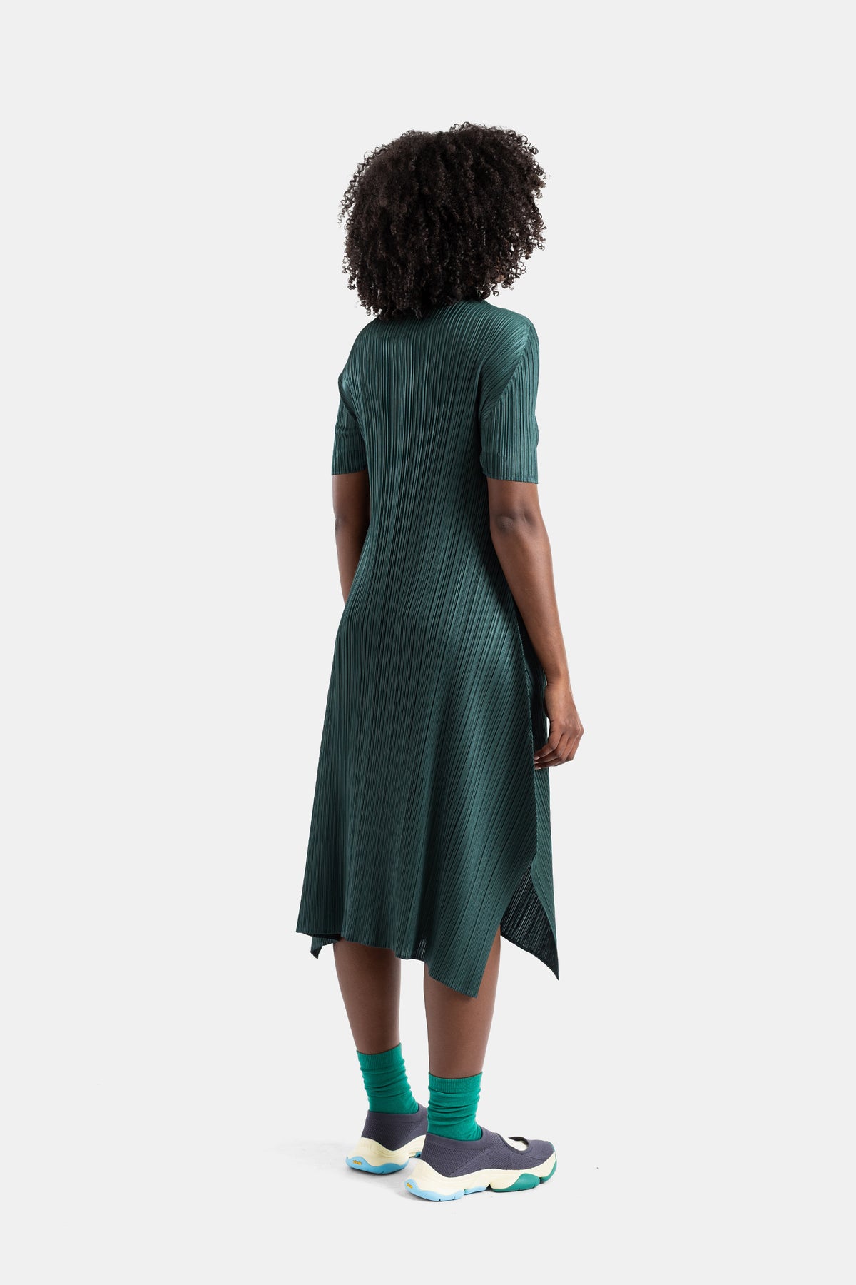 Robe midi Monthly Colors plissée vert sapin