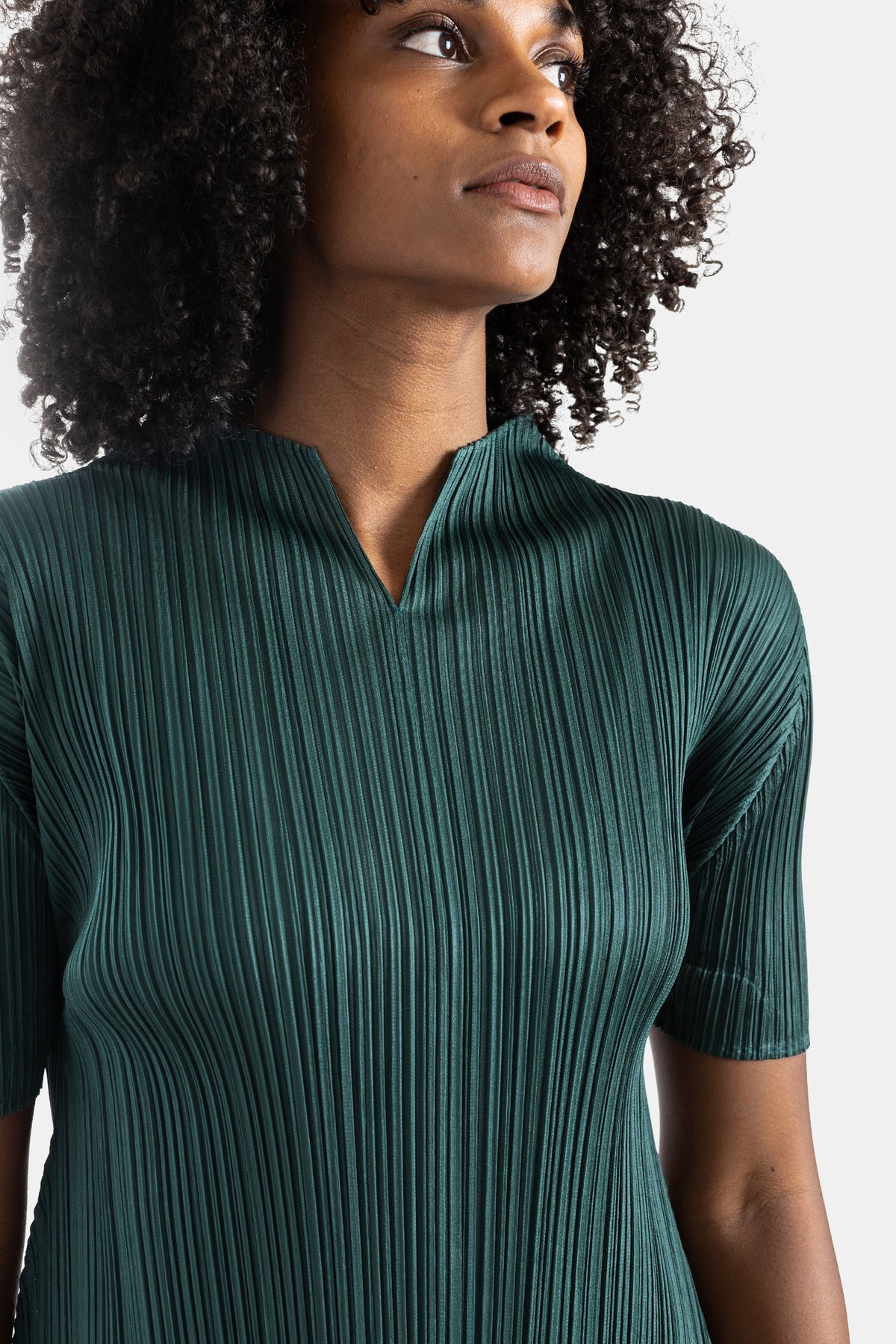Robe midi Monthly Colors plissée vert sapin