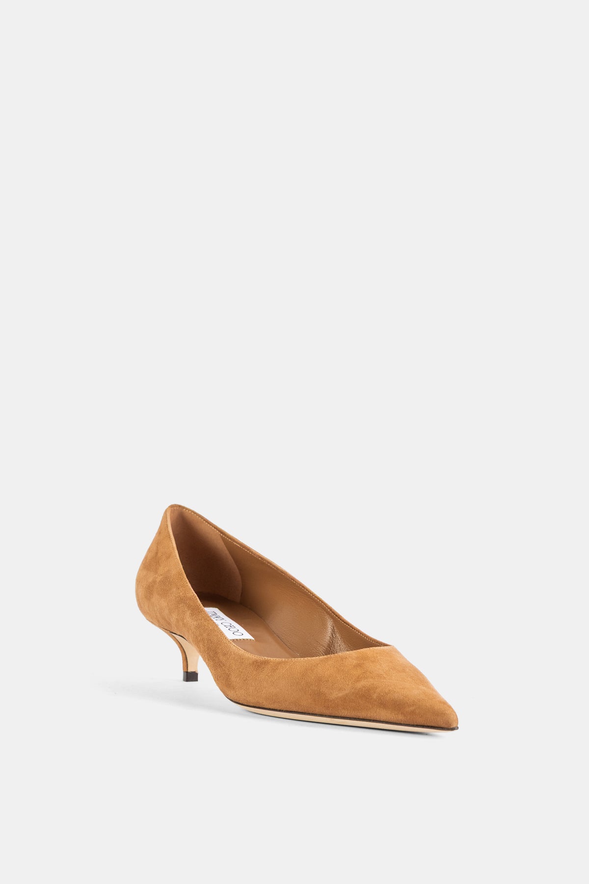 Escarpin en daim à kitten heel Amelia toffee caramel