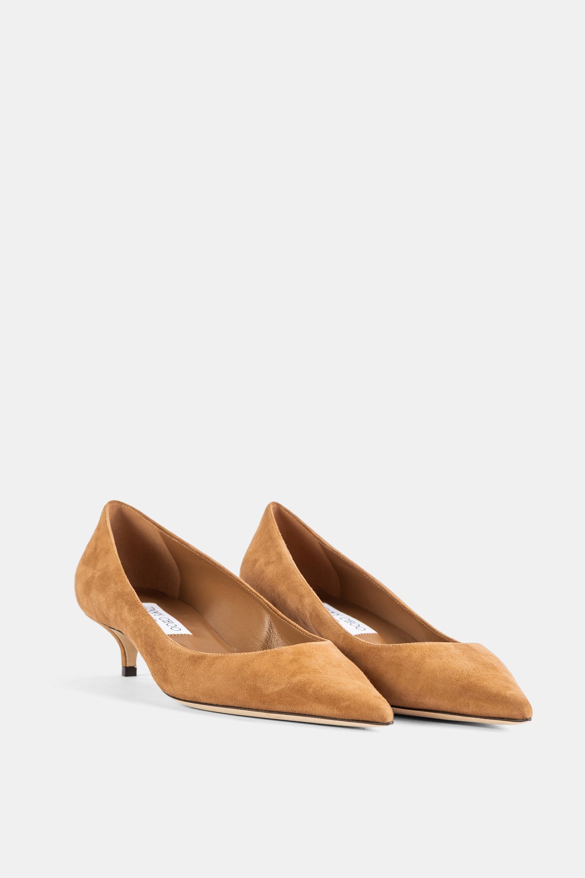Escarpin en daim à kitten heel Amelia toffee caramel