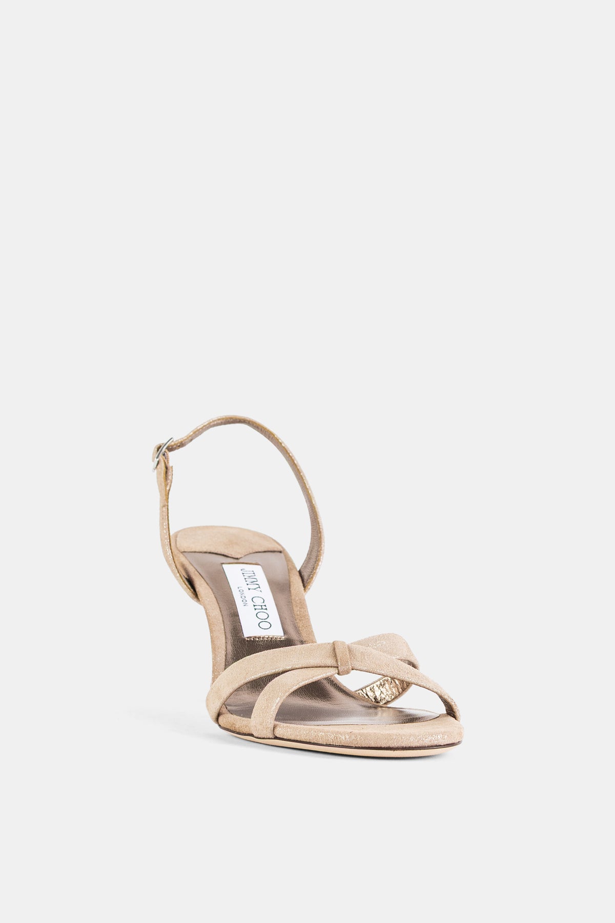 Shimmer-Wildleder-Slingback-Sandale Elsy 70 Chai-Gold