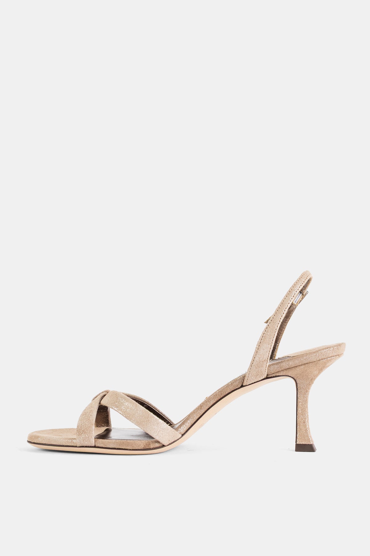 Shimmer-Wildleder-Slingback-Sandale Elsy 70 Chai-Gold
