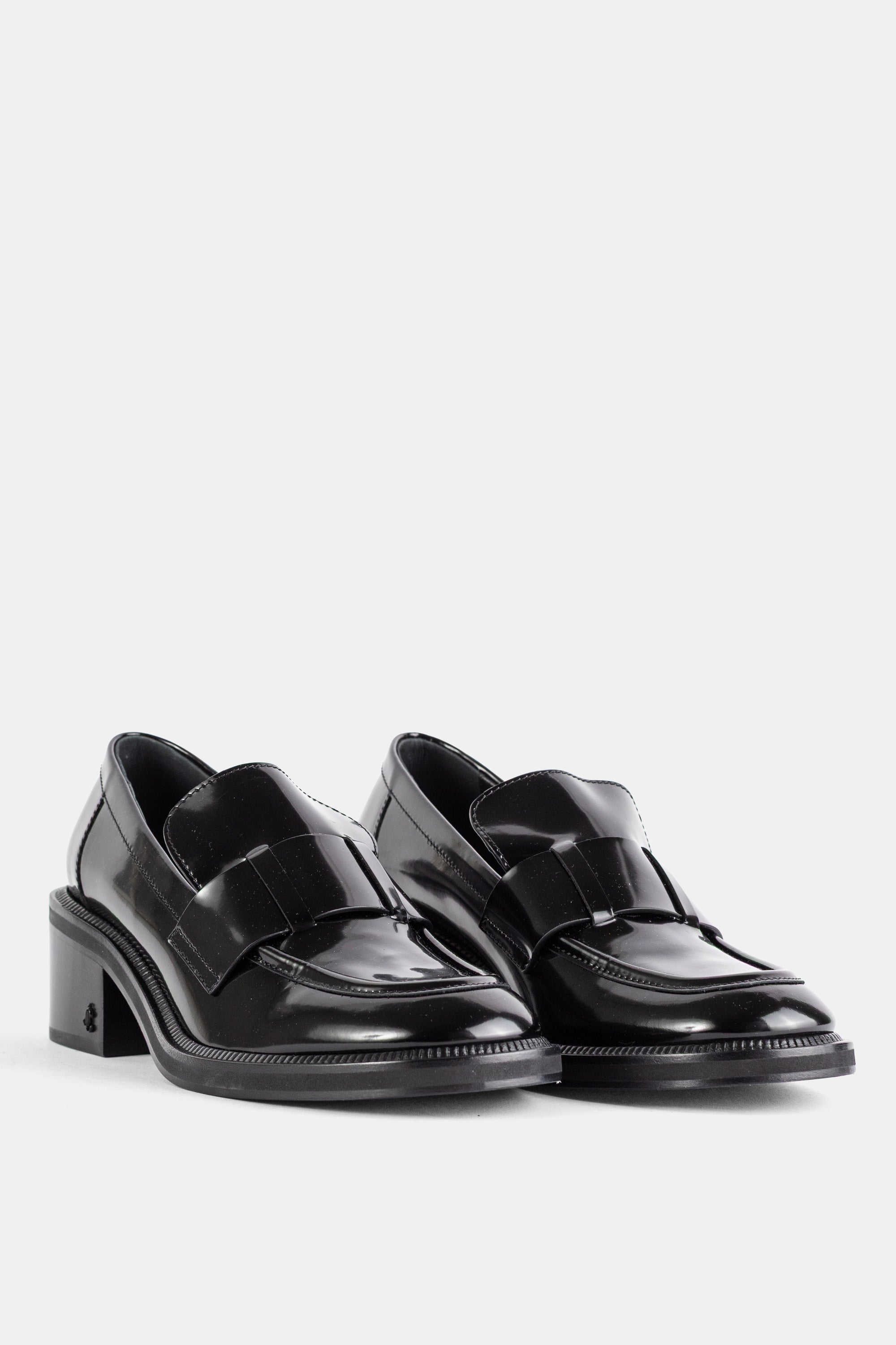 Jimmy Choo Tylor 60 Black Spazzolato Leather Block Heel Loafer