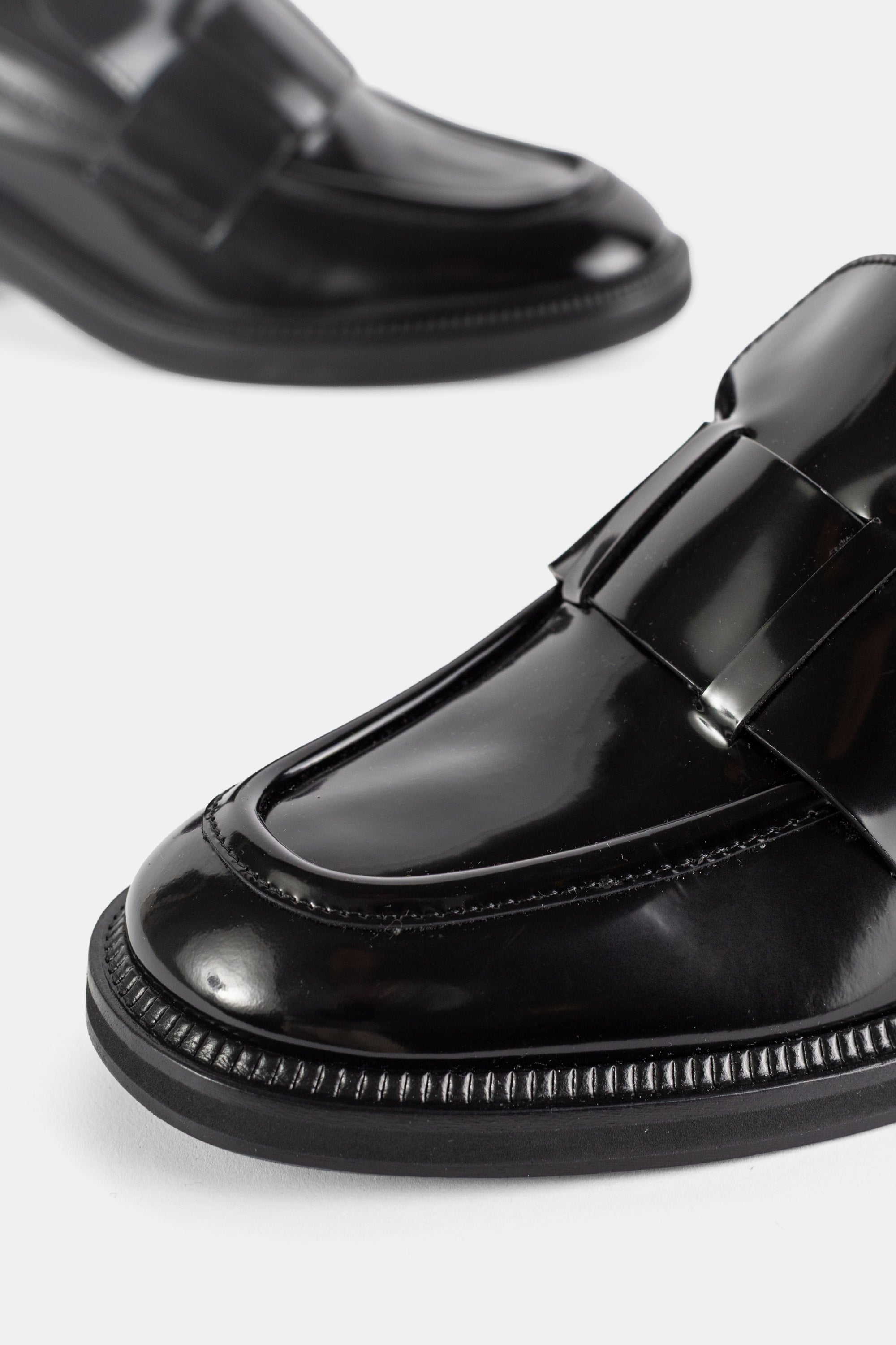Jimmy Choo Tylor 60 Black Spazzolato Leather Block Heel Loafer