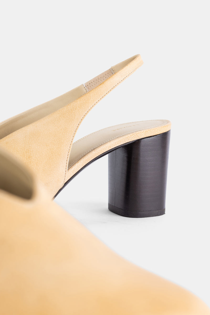 Slingback en cuir de buffle lavé Glove 80 beige sablé