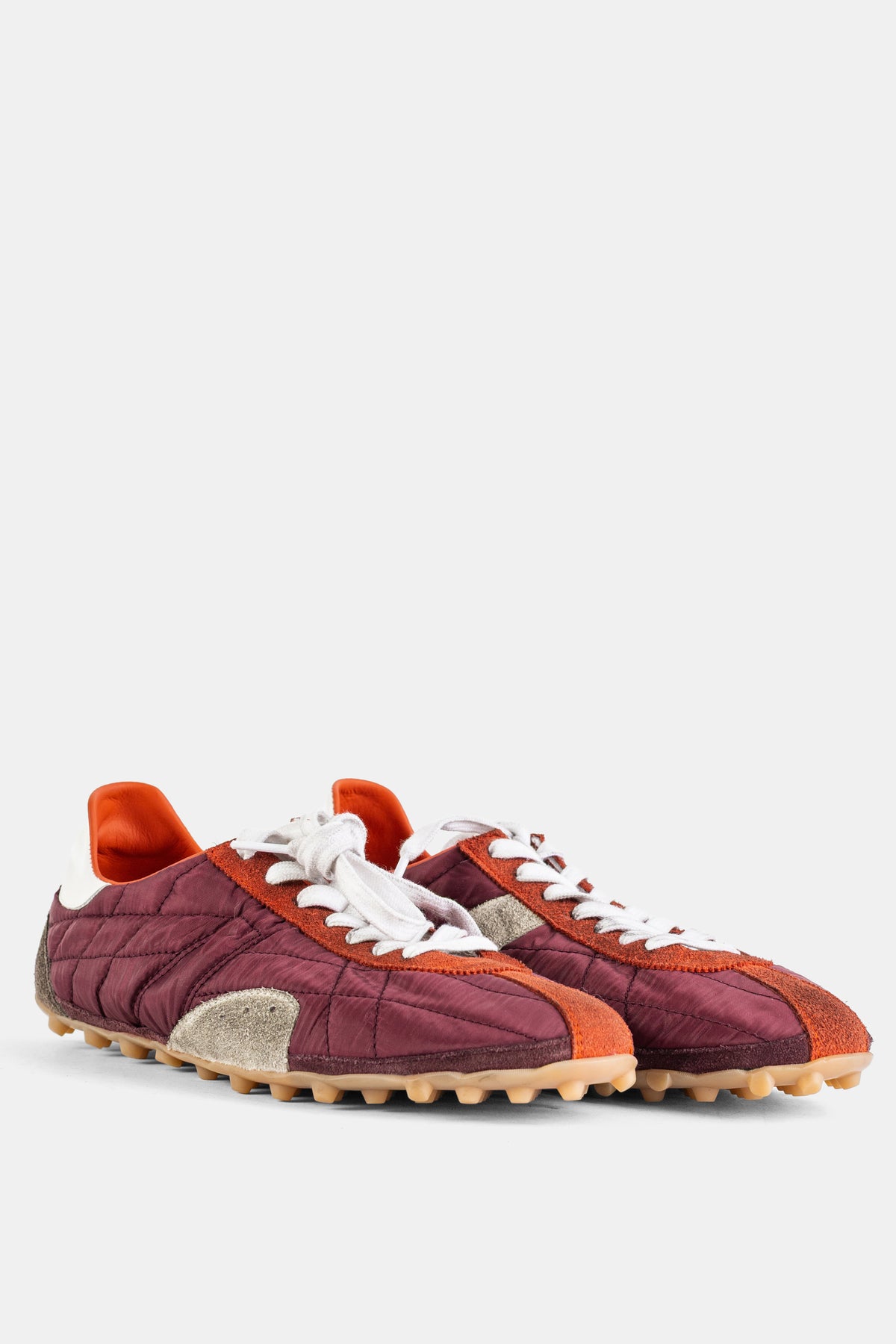 Sprinters Quilted Nylon Sneaker Bordeaux Orange Suede